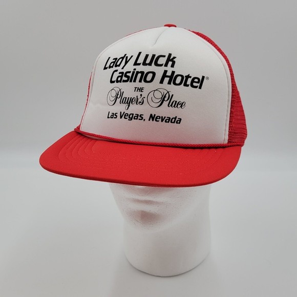 Vintage Lady Luck Casino Hotel The Players Place Foam Mesh Snapback Trucker Hat - Picture 2 of 10